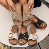 Beverly | Comfortable Slip-On Sandals with Buckle Accent