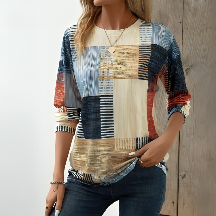 Vanessa™  Colourful Patchwork T-shirt