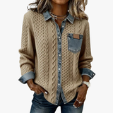 Fátima | Soft Cable Knit Denim Top