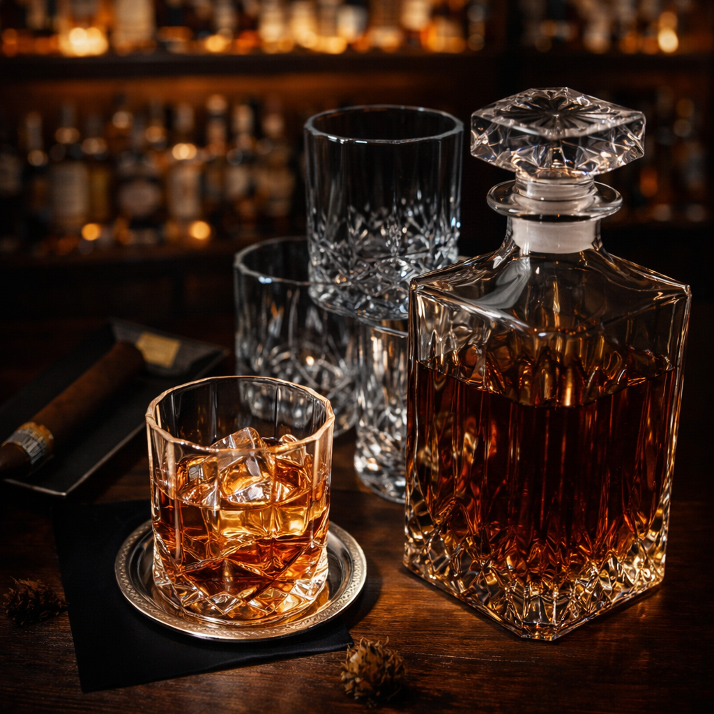 Whisky Bottle - Set with Bottle and Glass
