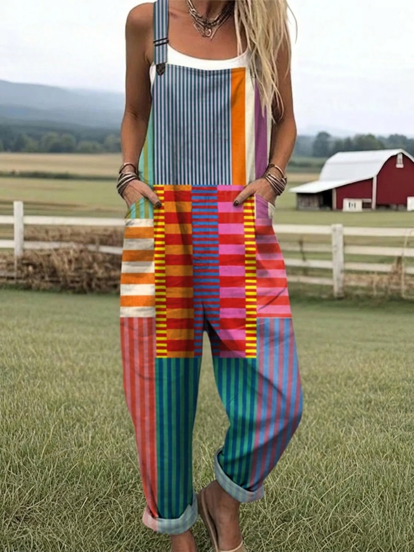 Sigrid | Rainbow Stripes Jumpsuit