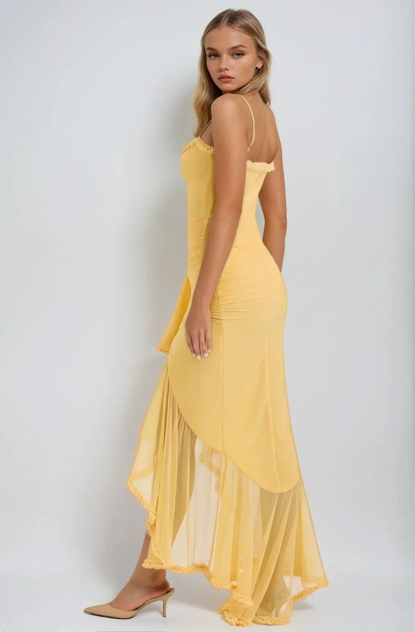 Chloe™ | Yellow Mesh Dress