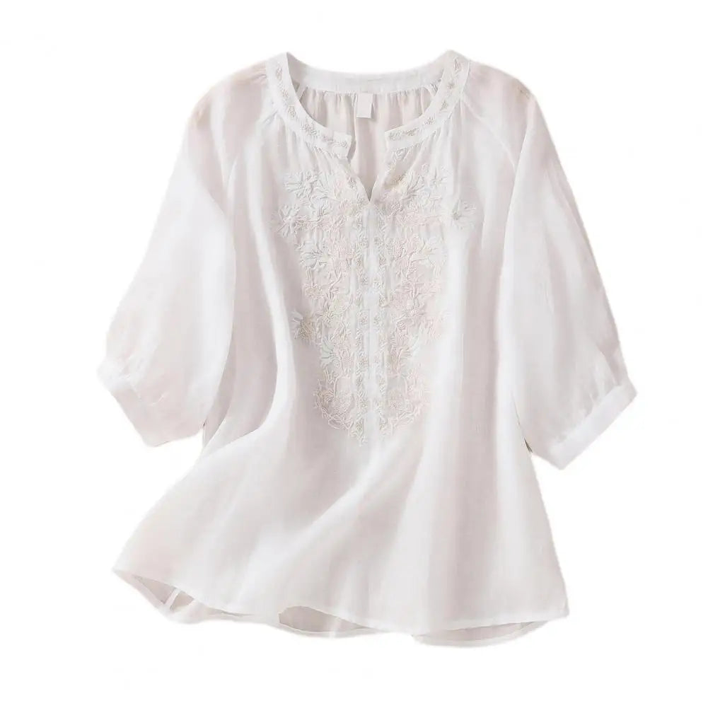 Sophie™ Embroidered Cotton Floral Blouse