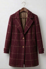 Judith™ | Long Tweed Plaid Coat