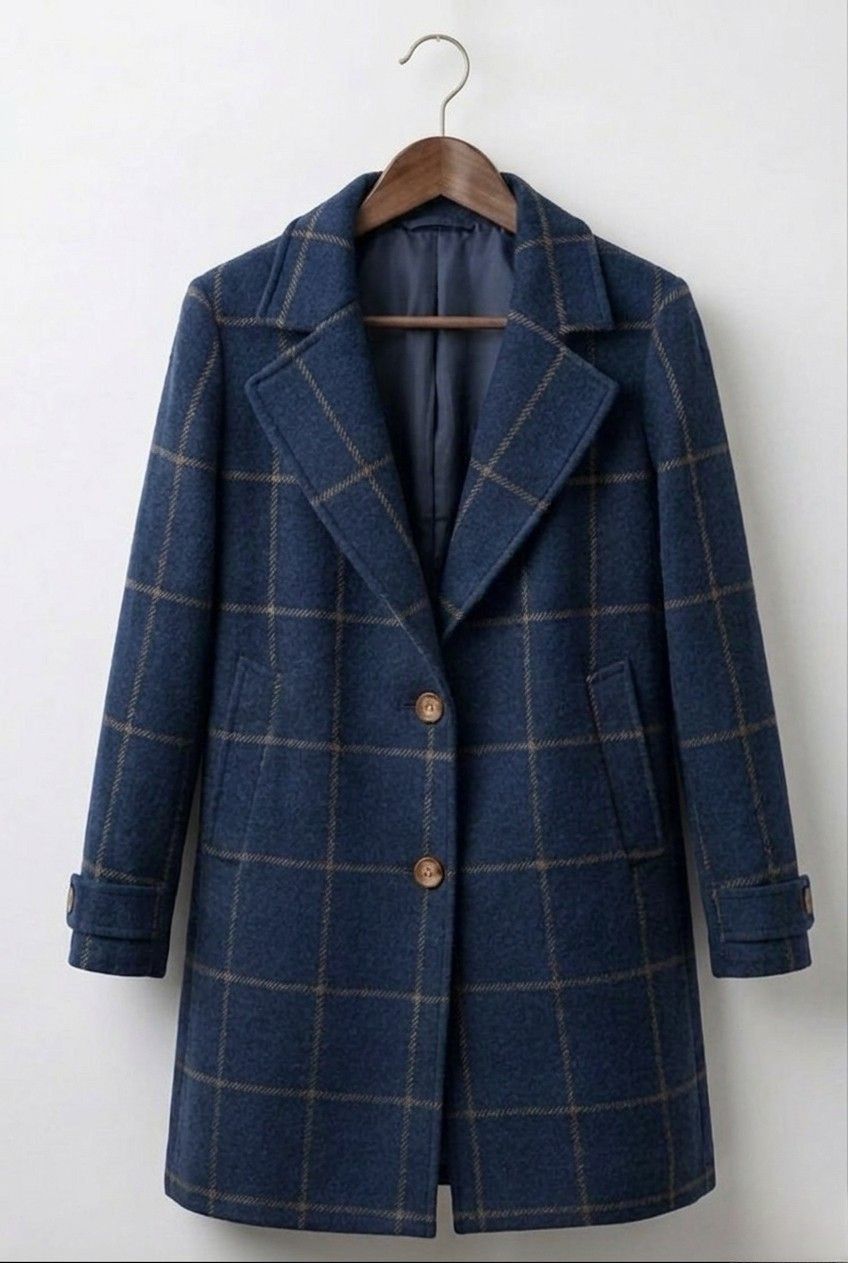 Judith™ | Long Tweed Plaid Coat