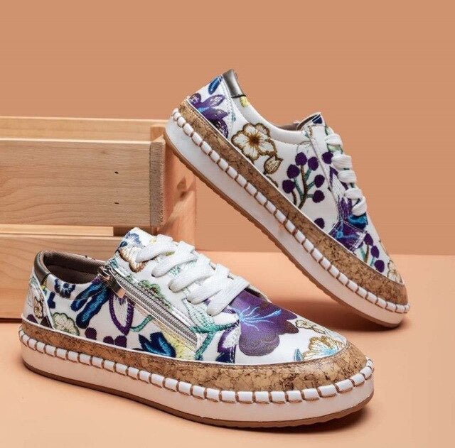 Oluchi™  Floral Zipper Sneakers