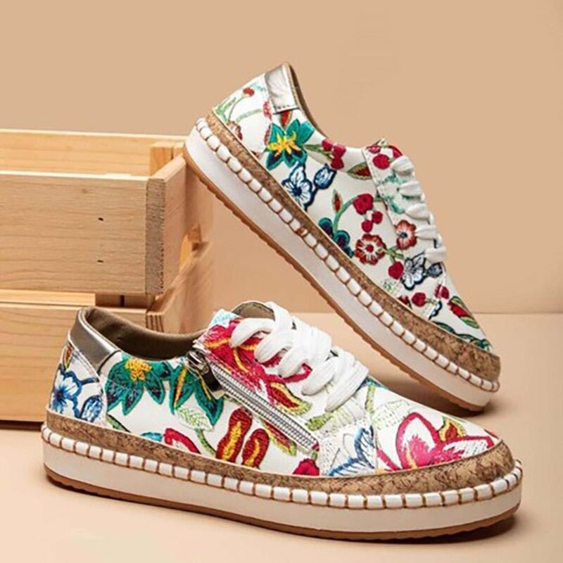 Oluchi™  Floral Zipper Sneakers