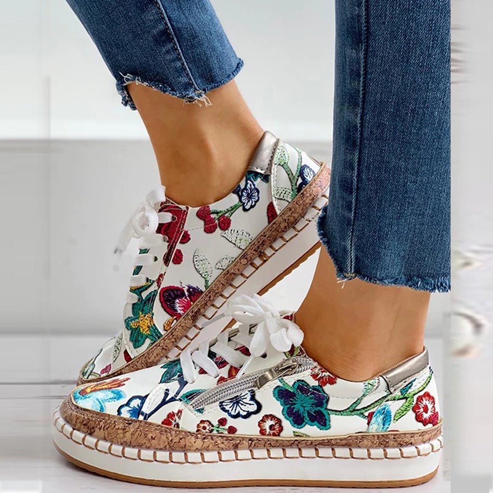 Oluchi™  Floral Zipper Sneakers