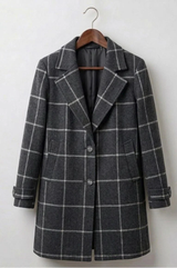 Judith™ | Long Tweed Plaid Coat