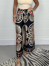 Sally | Trendy Printed Satin Track Pants