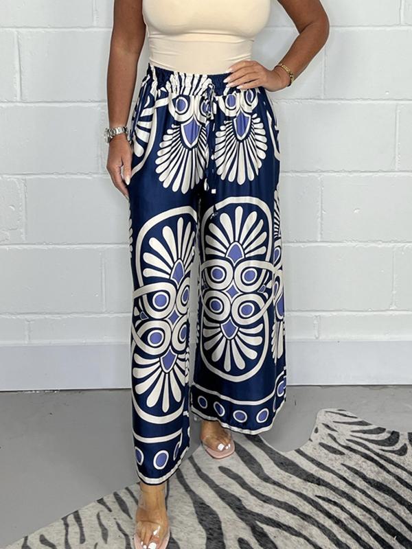 Sally | Trendy Printed Satin Track Pants