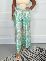 Sally | Trendy Printed Satin Track Pants