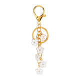 Daisy Flower Initial Letter - Bag Charm (White)