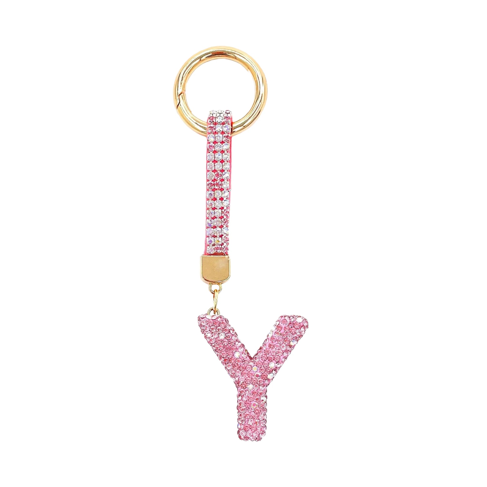 Sparkle Initial – Bag Charm (Pink)