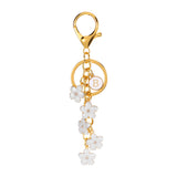 Daisy Flower Initial Letter - Bag Charm (White)